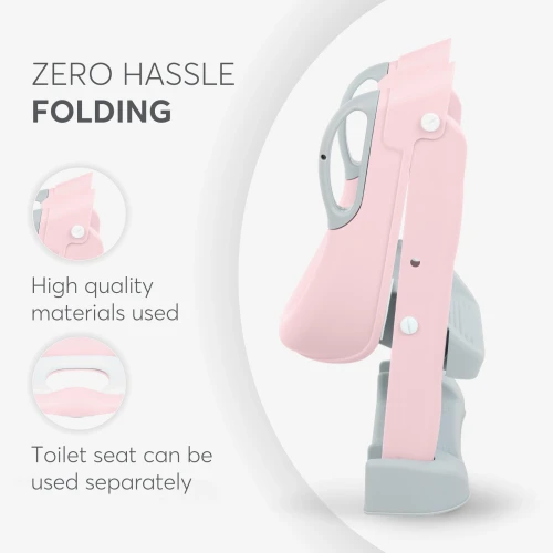 Детская накладка на унитаз с лестницей Kikkaboo Lea Pink, 12 мес. + купить в Кишиневе