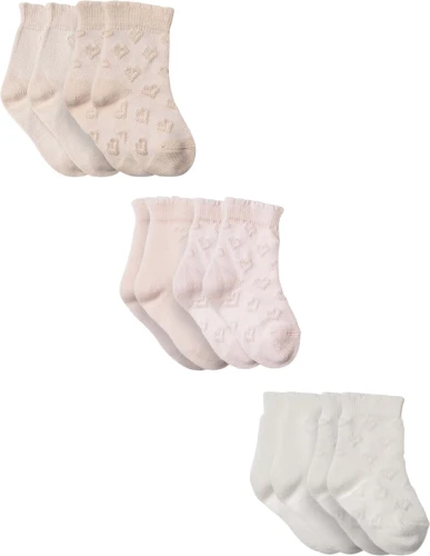 Носочки BabyCosy Ivory & Pink, 6 шт. (6-12M) купить в Кишиневе