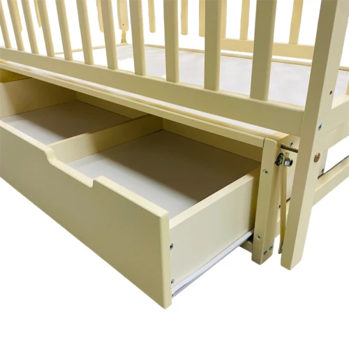 Pătuț pentru copii Goydalka Valeri Premium Ivory pe balansoar cu sertar cumpăra în Chișinau