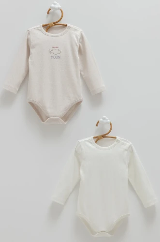 Body cu mânecă lungă Caramell All Time Boy Grey & Ecru, 2 buc. (6-9L) cumpăra în Chișinau