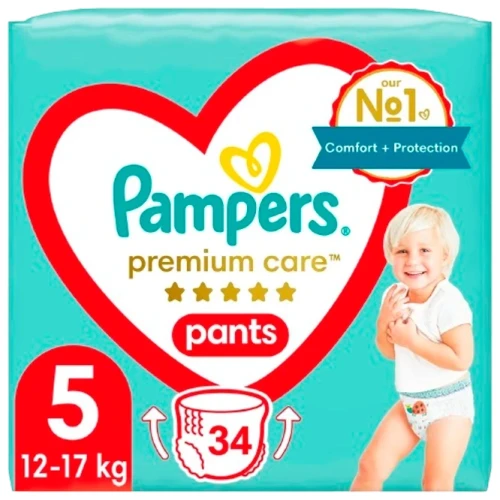 Подгузники-трусики Pampers Premium Care Pants 5 (12-17 кг), 34 шт. купить в Кишиневе