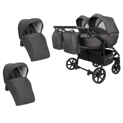 Carucior pentru gemeni 2 in 1 Angelina Tvigo-Duo Dark Grey cumpăra în Chișinau