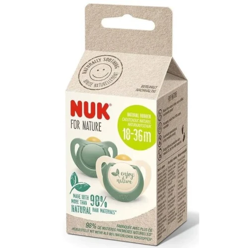 Пустышка ортодонтическая латексная NUK For Nature 18-36 мес 2 шт купить в Кишиневе