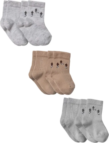 Носочки BabyCosy Grey & Brown, 6 шт. (0-6M) купить в Кишиневе