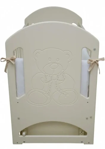 Детская кроватка на маятнике с ящиком Veres ЛД8 Мишка со стразами сл. кость купить в Кишиневе