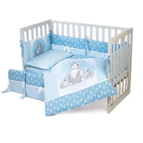 Lenjerie de patut Veres Summer Bunny Blue (6 piese), 120x60 cm cumpăra în Chișinau