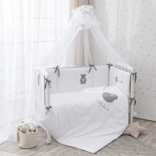 Lenjerie de patut Perina Teddy love Gri-Oliv (6 piese), 120x60 cm cumpăra în Chișinau