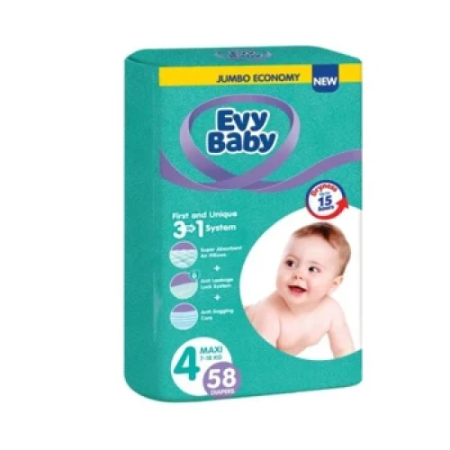 Подгузники Evy Baby Jumbo Maxi 4 (7-18 кг), 58 шт. купить в Кишиневе