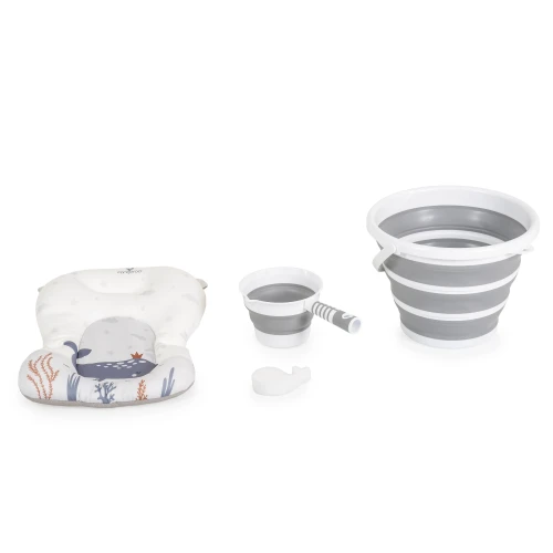 Set cădiță pliabilă cu termometru Moni Balena Grey, 5 piese cumpăra în Chișinau