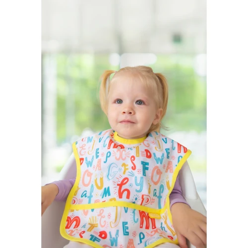 Полиэстеровый слюнявчик BabyJem Alphabet Yellow купить в Кишиневе