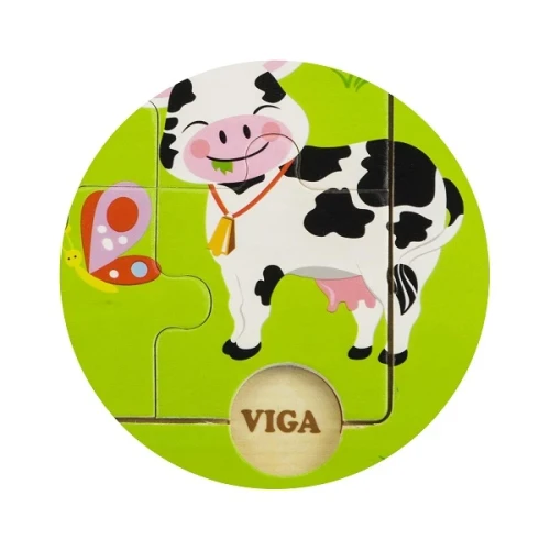Puzzle din lemn Viga Farm Animals, 9 elemente cumpăra în Chișinau