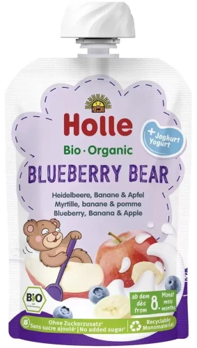 Пюре Holle Blueberry Bear из черники-яблок-бананов-йогурта (8 мес+), 85 г купить в Кишиневе
