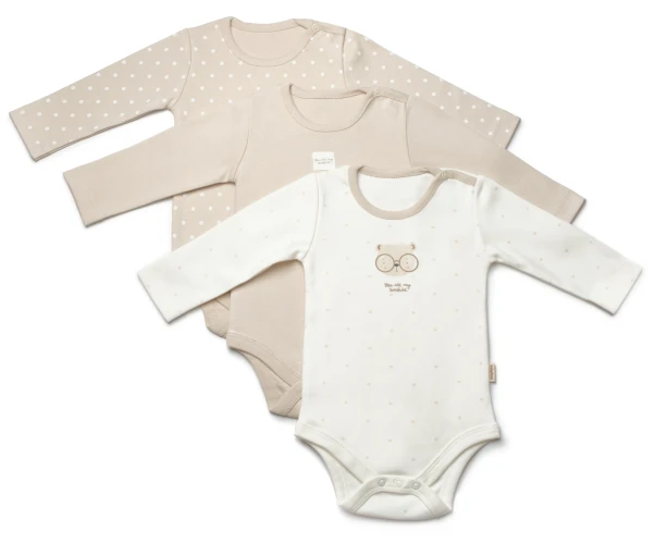 Body cu mânecă lungă BabyCosy Beige, 3 buc. (9-12L) cumpăra în Chișinau