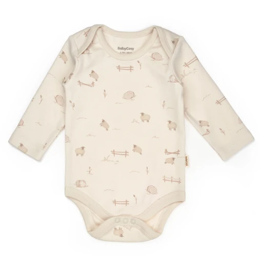 Body cu mânecă lungă BabyCosy Cream, 2 buc. (1-3L) cumpăra în Chișinau