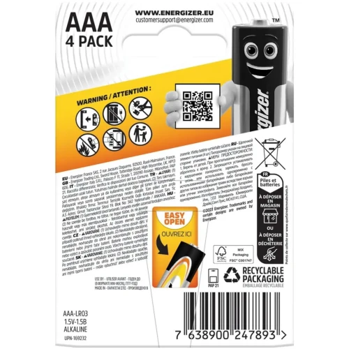 Set baterii Energizer AAA Alkaline Power, 4 buc. cumpăra în Chișinau