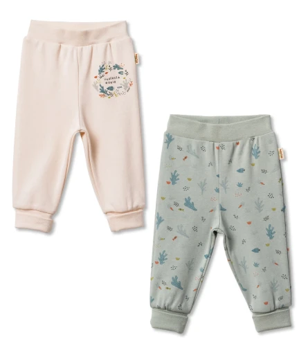 Штанишки BabyCosy Ecru & Green, 2 шт. (3-6М) купить в Кишиневе