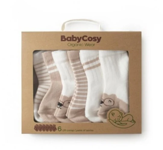 Носочки BabyCosy Ecru & Ivory, 6 шт. (0-6M) купить в Кишиневе