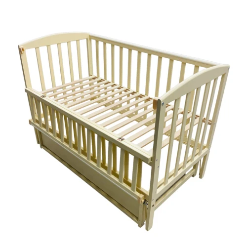 Pătuț pentru copii Goydalka Valeri Premium Ivory pe balansoar cu sertar cumpăra în Chișinau