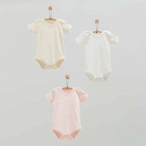 Body cu mânecă scurtă Caramell Basic Beige & Ecru, 3 buc. (0L) cumpăra în Chișinau