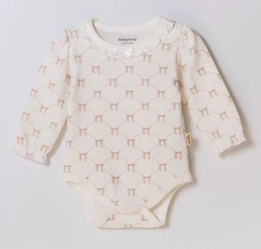Body cu mânecă lungă BabyCosy Girl Ecru & Ivory, 2 buc. (12-18L) cumpăra în Chișinau