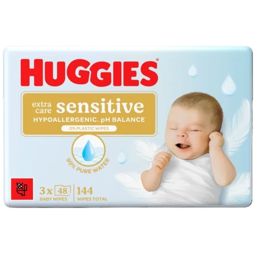 Влажные салфетки Huggies Pure Extra Care Sensitive, 3x48 шт. купить в Кишиневе