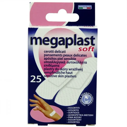 Emplastru Megaplast Soft Sensitive Alb, 2 marimi, 25 buc cumpăra în Chișinau