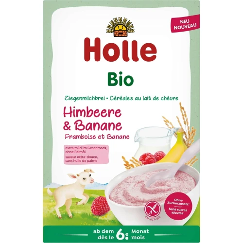 Каша Holle из риса с козьим молоком, малиной и бананом (6 мес+), 200 гр купить в Кишиневе
