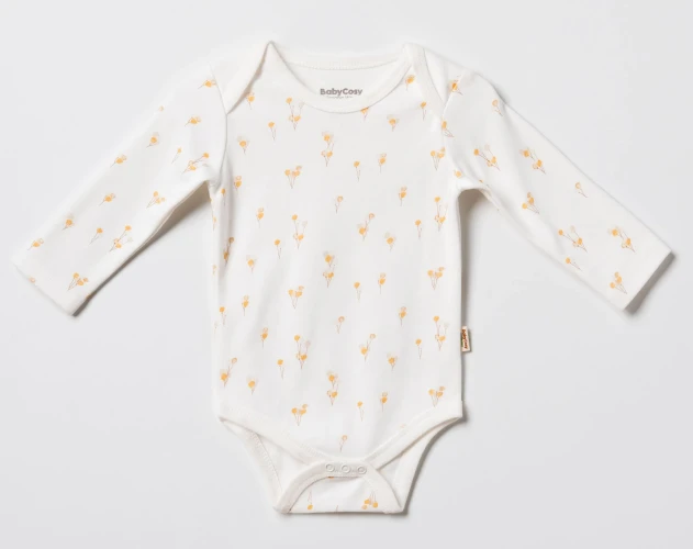 Боди с длинным рукавом BabyCosy Ivory & Orange, 2 шт. (6-9М) купить в Кишиневе