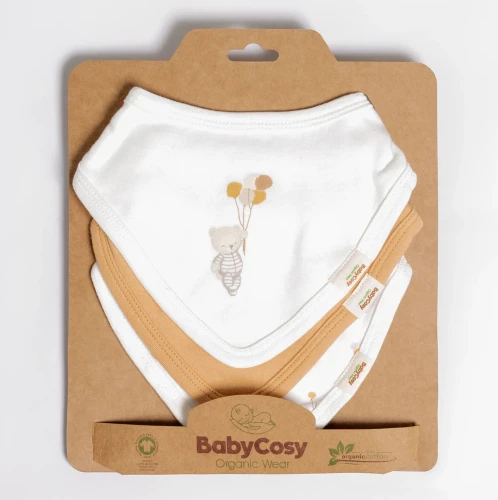 Baveta din bumbac BabyCosy Ivory & Orange, 3 buc. cumpăra în Chișinau