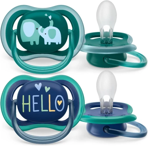 Ортодонтические силиконовые соски Philips Avent Air Boy Green&Blue (18 мес.+), 2 шт. купить в Кишиневе