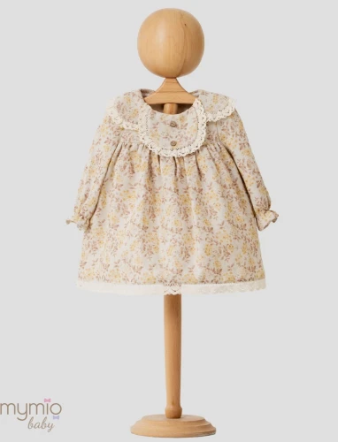 Rochiță cu mânecă lungă Mymio Flower Mustard & Beige (9-12L) cumpăra în Chișinau