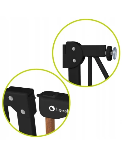 Poartă de siguranță Lionelo Truus Slim Black Carbon Natural, 75-105 cm cumpăra în Chișinau