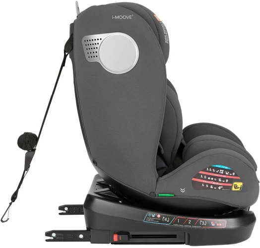 Автокресло 40-150 см (i-Size) Isofix KikkaBoo i-Moove 2 Dark Grey, поворотное 360° купить в Кишиневе