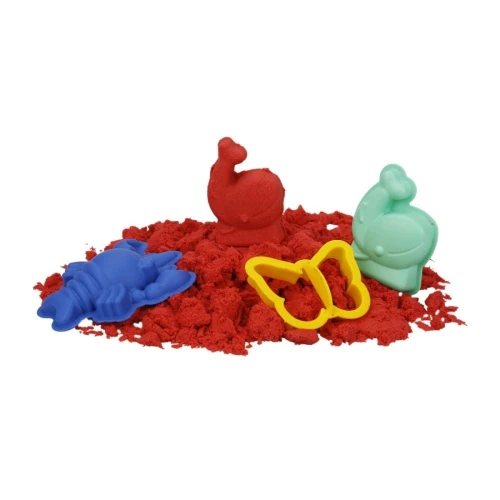 Căldărușă cu nisip kinetic Roșu Crafy Sand cu 3 forme incluse cumpăra în Chișinau