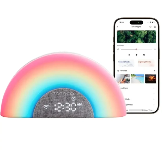 Ночник с успокаивающими звуками Momcozy Rainbow Grey купить в Кишиневе