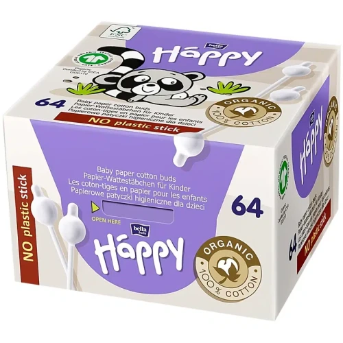 Ватные палочки Bella Baby Happy с ограничителем, 64 шт. купить в Кишиневе