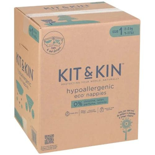 Подгузники Kit&Kin Hipoalergenice Eco XXL BOX №1 (2-5 кг), 152 шт. купить в Кишиневе