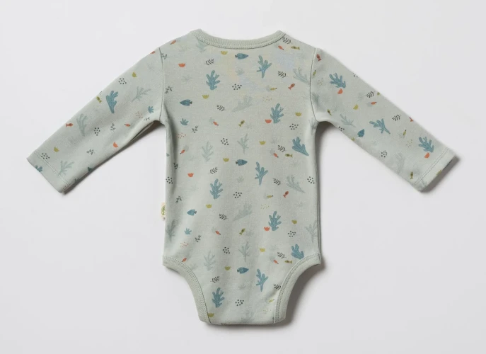 Body cu mânecă lungă BabyCosy Green & Ecru, 2 buc. (1-3L) cumpăra în Chișinau