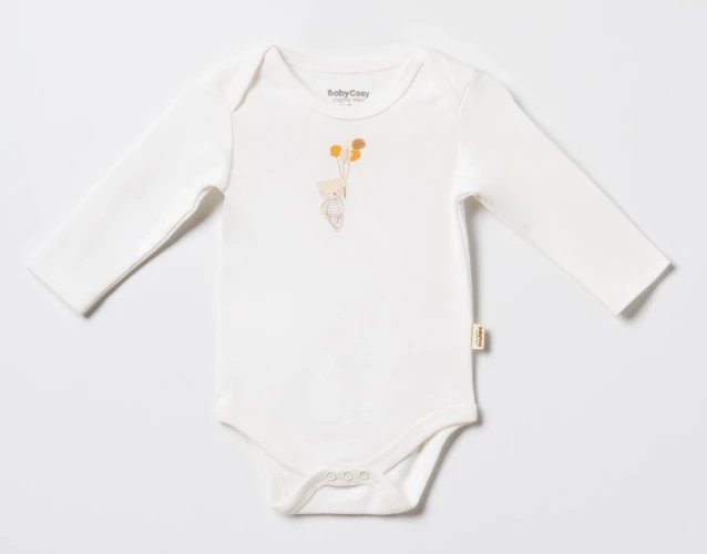 Боди с длинным рукавом BabyCosy Ivory & Orange, 2 шт. (3-6М) купить в Кишиневе