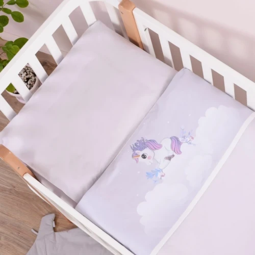 Lenjerie de patut Veres Unicorn Love Pink (3 piese), 120x60 cm cumpăra în Chișinau