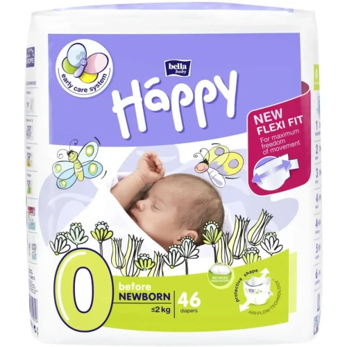 Подгузники Bella Baby Happy Before Newborn 0 (<2 кг), 46 шт. купить в Кишиневе