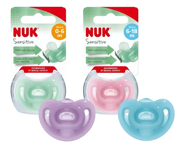 Пустышка ортодонтическая из силикона NUK Sensitive в асс. (6-18 мес.) купить в Кишиневе
