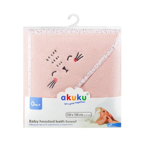 Банное полотенце Akuku Cat Pink, 100x100 см купить в Кишиневе