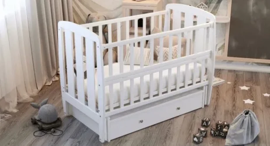 Кроватка детская Dubok Шарик Белый с ящиком купить в Кишиневе