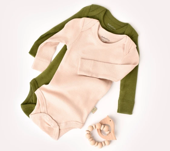 Боди с длинным рукавом BabyCosy Modal Blush & Olive, 2 шт. (12-18М) купить в Кишиневе