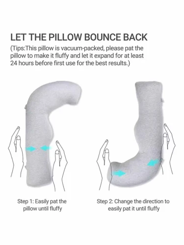 Pernă pentru gravide Momcozy forma-J Jersey Fabric Light Grey, 119 cm cumpăra în Chișinau