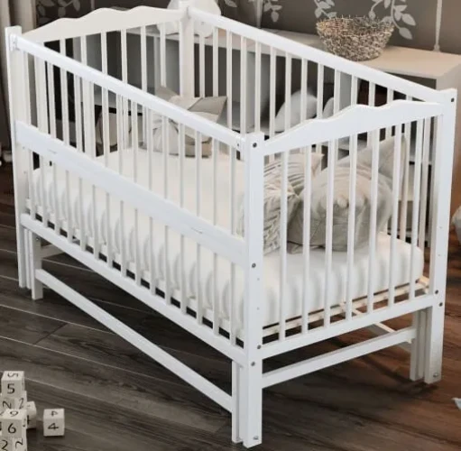 Set Pătuț Kuzya Anghelina-2 Alb + Saltea Kuzya 120x60 + Lenjerie 8 Piese PernaMea Confort cumpăra în Chișinau