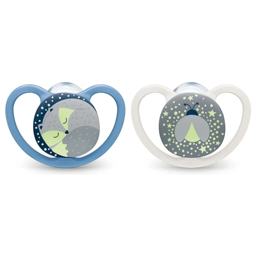 Соска ортодонтическая силиконовая NUK Space Night 0-6 мес купить в Кишиневе
