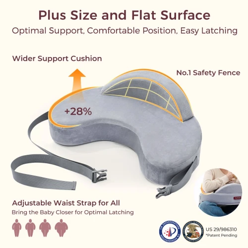 Подушка для кормления Momcozy Exclusive Memory Grey, 57x37 см купить в Кишиневе