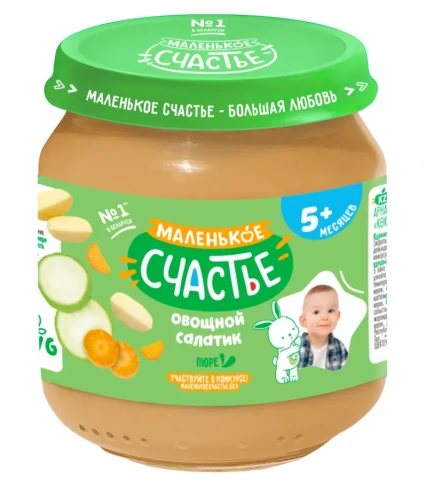 Пюре Маленькое Счастье Овощной салат (5 месяцев+), 90 г купить в Кишиневе